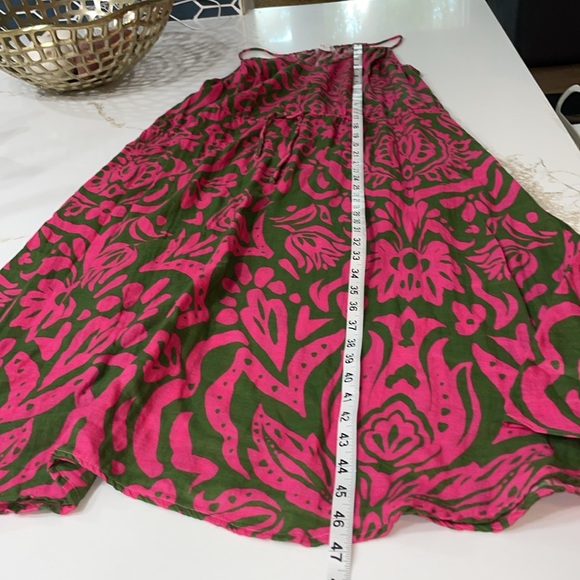 Velvet by Graham & Spencer Pink & Green Sasha Printed Cotton Gauze Midi Dress XL - Picture 9 of 10
